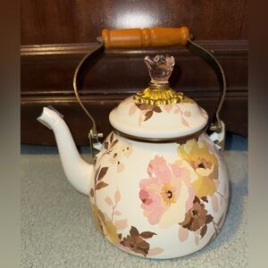 MacKenzie- Childs 2-Quart Wild Rose Enamel Tea Kettle